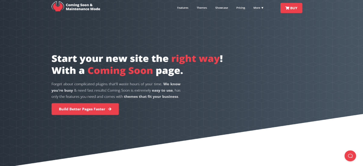 Coming Soon & Maintenance Mode landing page layout