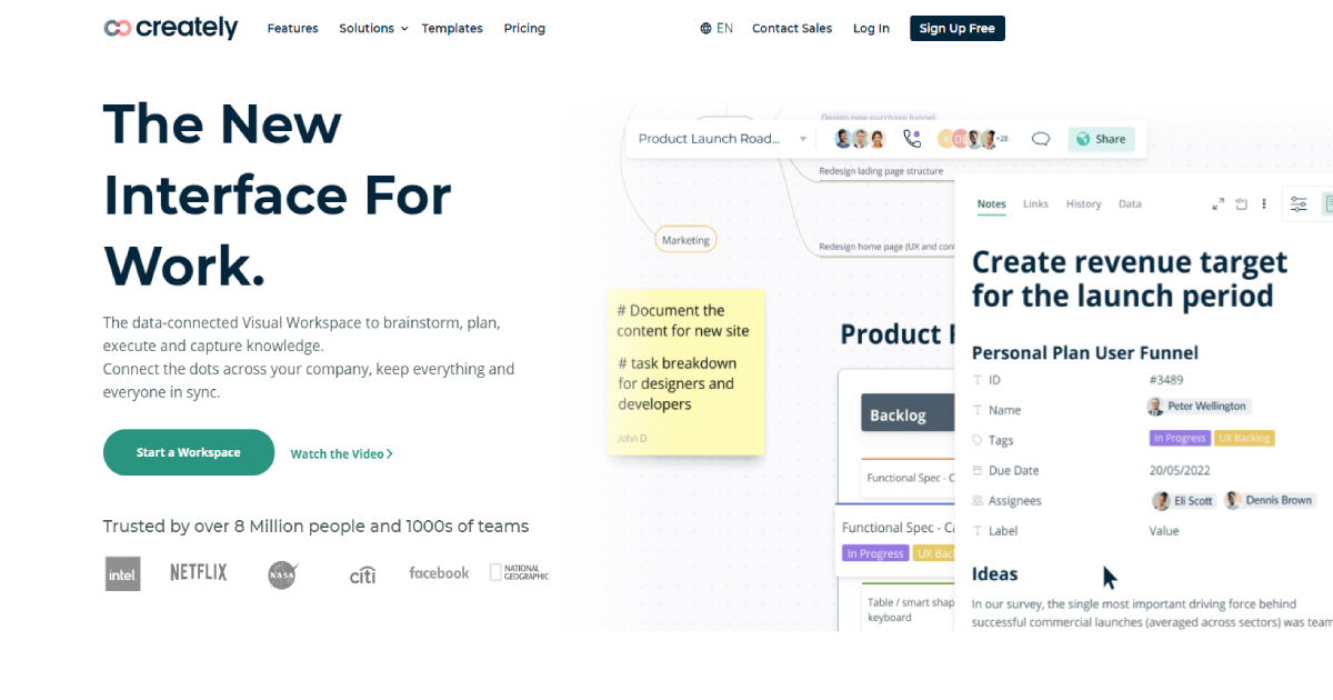 Creately landing page