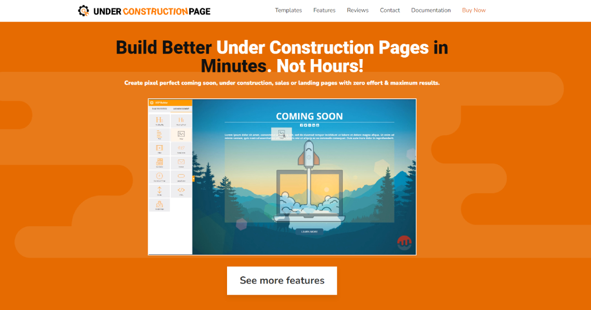 UnderConstructionPage landing page