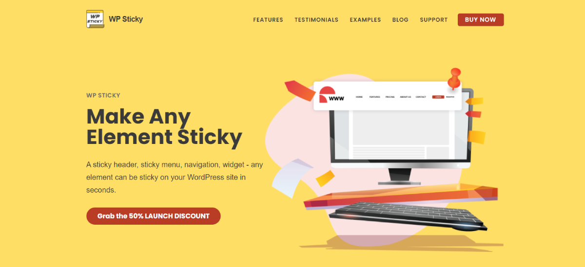 WP Sticky landing page