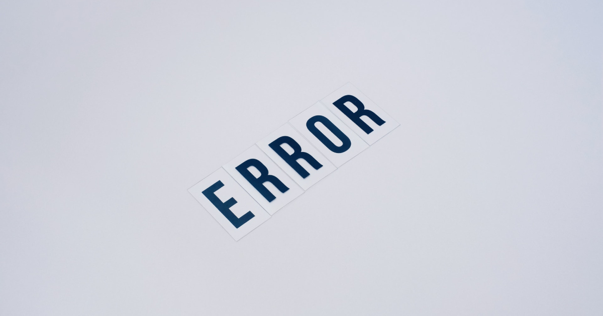 Error written on paper