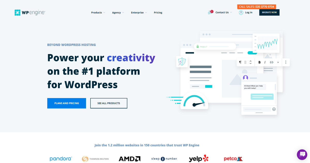 WP Engine landing page