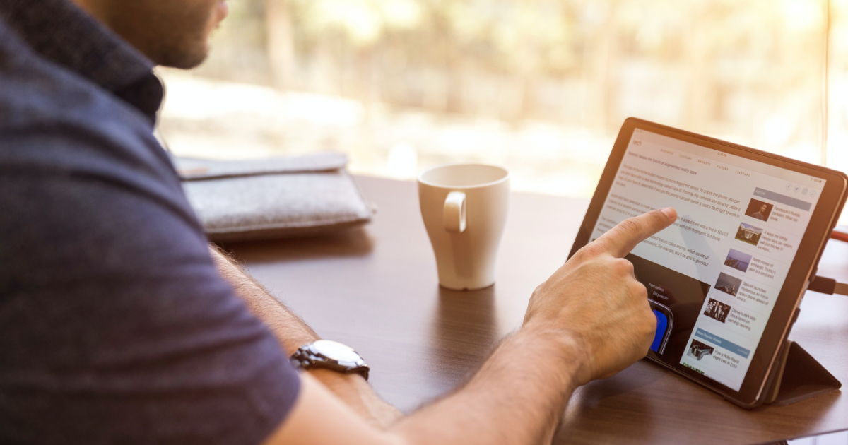 Person with tablet