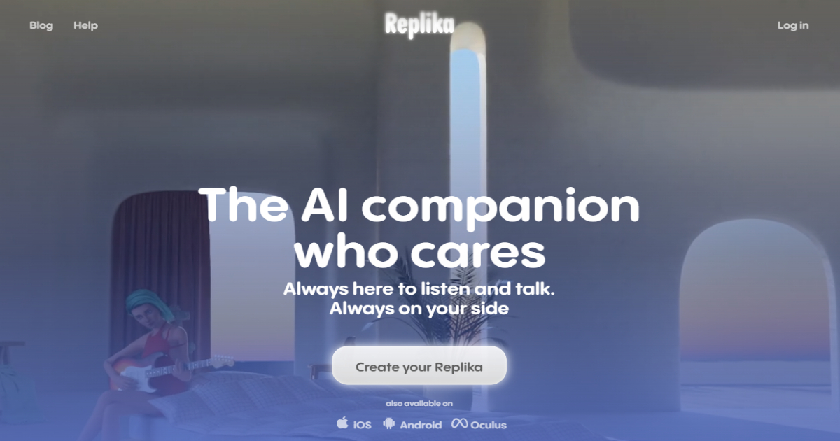 Replika landing page