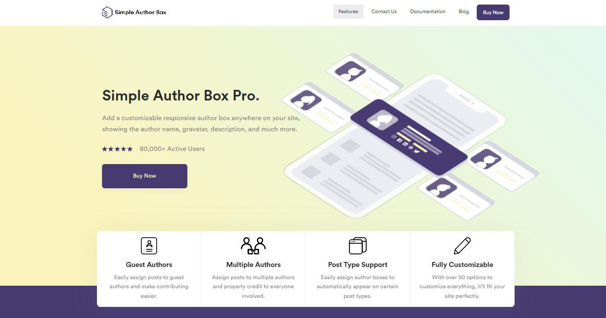 Simple Author Box landing page