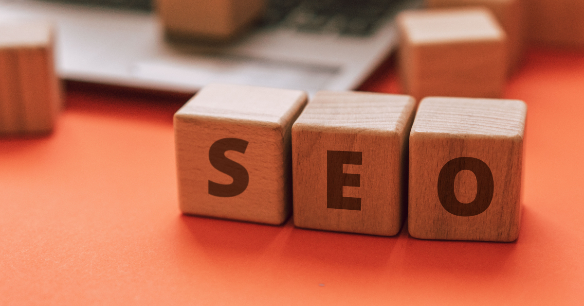 Word SEO on wooden blocks