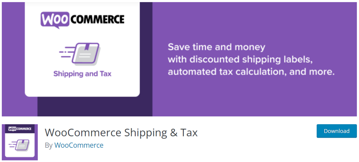 WooCommerce Shipping & Tax plugin page