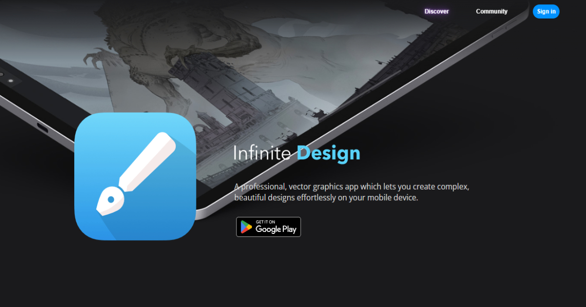 Infinite design landing page