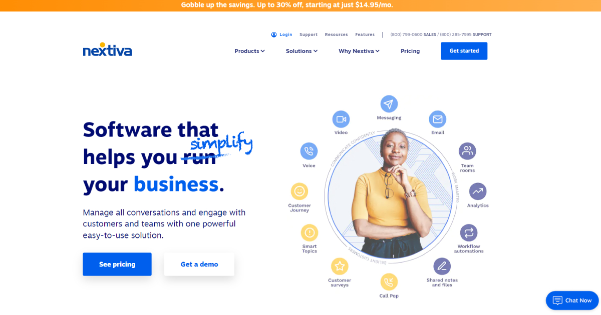 Nextiva landing page