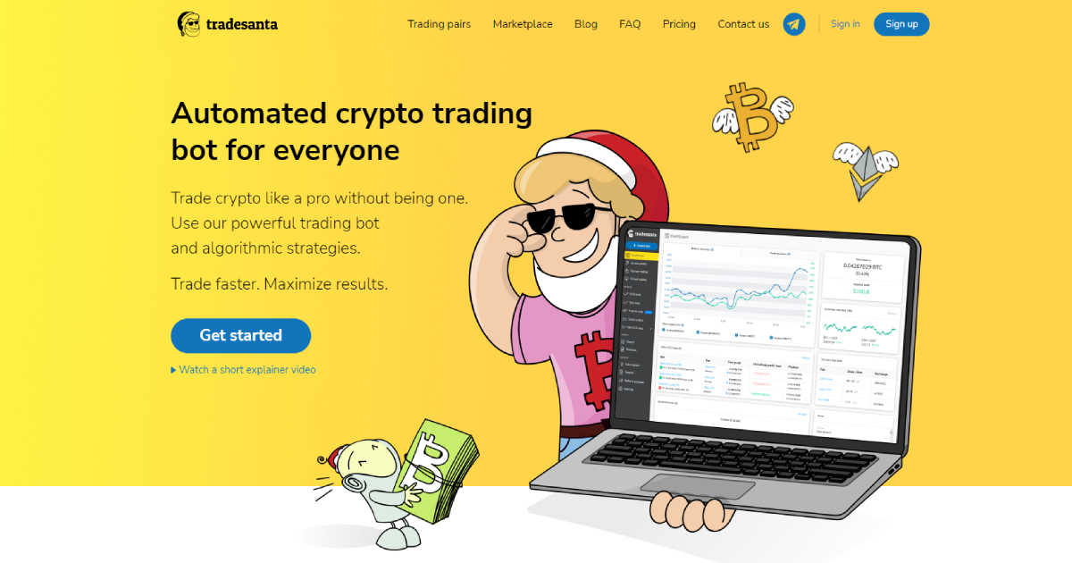 TradeSanta landing page