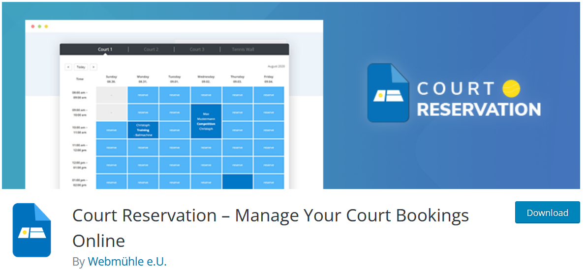Court Reservation plugin